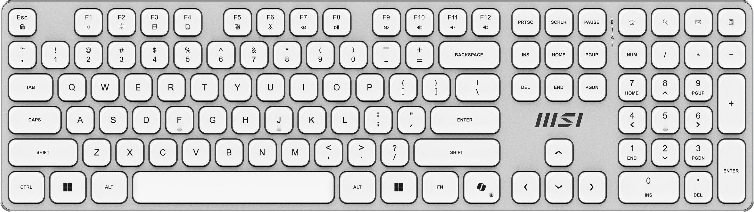 EAN 4711377422420 - MSI FORGE K210 W COMBO WHITE US teclado Ratón incluido Hogar / Oficina USB QWERTY Inglés de EE. UU. Blanc imagen 1