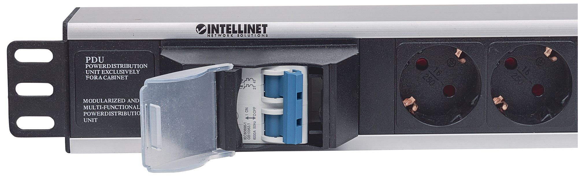 EAN 0766623711432 - Intellinet 711432 unidad de distribución de energía (PDU) 6 salidas AC 1.5U Negro, Gris imagen 4