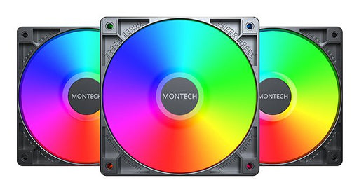 EAN 4710562743135 - Montech GF120 PWM Carcasa del ordenador Módulo de ventilador 12 cm Negro 3 pieza(s) imagen 1