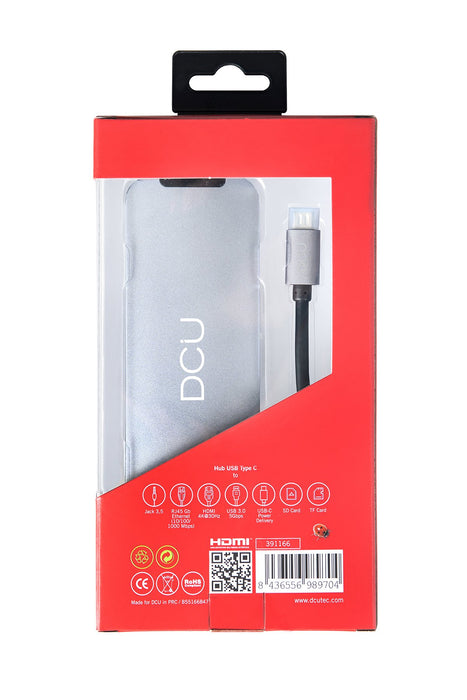 EAN 8436556989568 - DCU Advance Tecnologic 391166 hub de interfaz USB Tipo C 1000 Mbit/s Gris imagen 2