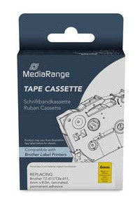 EAN 4260664877509 - MediaRange MRBTZ611 cinta para impresora de etiquetas Negro sobre amarillo imagen 2