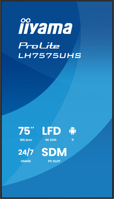 EAN 4948570125272 - iiyama LH7575UHS-B2AG pantalla de señalización Pantalla plana para señalización digital 190,5 cm (75") LC imagen 3