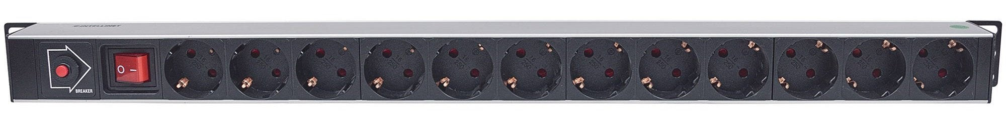 EAN 0766623714044 - Intellinet 714044 unidad de distribución de energía (PDU) 12 salidas AC 1U Negro imagen 3