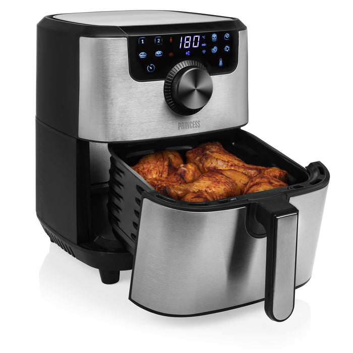 EAN 8713016091123 - Princess 182037 Sencillo 4,5 L Independiente 1500 W Freidora de aire caliente Plata imagen 15