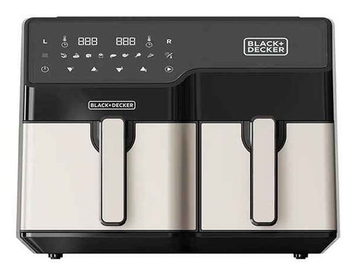 EAN 8432406730090 - Black & Decker BXAF9000E Doble 9 L Independiente 2500 W Freidora de aire caliente Negro, Acero inoxidable imagen 1