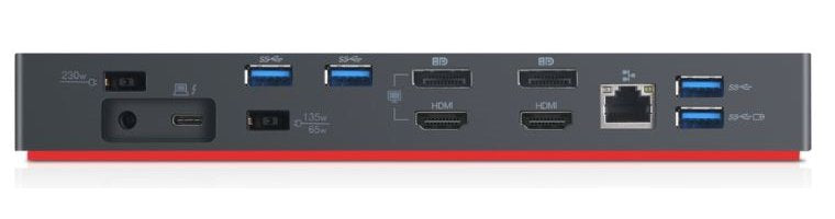 EAN 192158239415 - Lenovo 40AN0135DK base para portátil y replicador de puertos Alámbrico Thunderbolt 3 Negro imagen 3