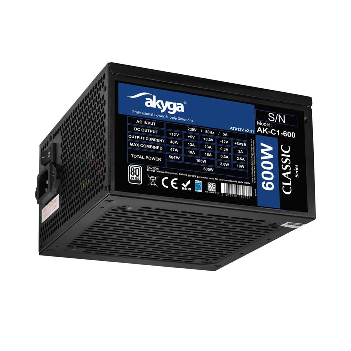 EAN 5901720139337 - Akyga AK-C1-600 unidad de fuente de alimentación 600 W 24-pin ATX ATX Negro imagen 1