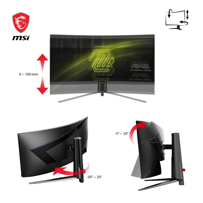 EAN 4711377140805 - MSI MAG 345CQRDE pantalla para PC 86,4 cm (34") 3440 x 1440 Pixeles UltraWide Dual Quad HD Negro imagen 5