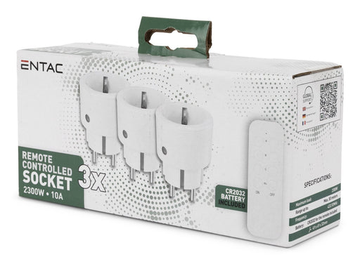 EAN 5999097996240 - Entac ES-3S-RC adaptador de enchufe eléctrico Blanco imagen 2