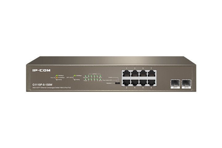 EAN 6932392835196 - IP-COM Networks G1110P-8-150W switch Gigabit Ethernet (10/100/1000) Energía sobre Ethernet (PoE) 1U Gris imagen 1