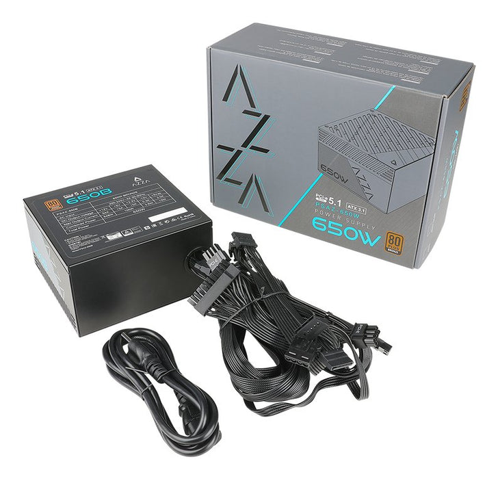 EAN 4712839557520 - Azza PSAZ-650B (ATX3.1) unidad de fuente de alimentación 650 W 20+4 pin ATX ATX Negro imagen 2