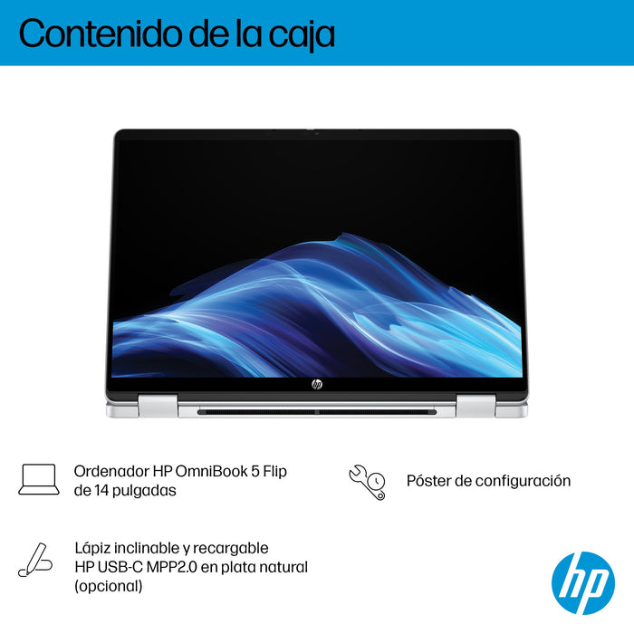 EAN 0199896062480 - HP OmniBook 5 Flip 2-in-1 Laptop 14-fp0058ns Intel Core 7 150U 35,6 cm (14") Pantalla táctil 2K 16 GB LPD imagen 5