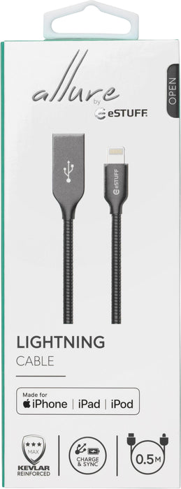 EAN 5706998334336 - eSTUFF ES601065 cable de conector Lightning 0,5 m Gris imagen 3