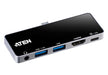 EAN 4710469340635 - ATEN UH3238 estación dock para móvil Tableta/Smartphone Negro, Plata imagen 4