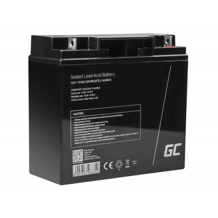 EAN 5907813968310 - Green Cell AGM53 batería de vehículos AGM (Separador de fibra de vidrio absorbente) 15 Ah 12 V Coche imagen 1