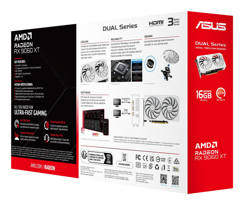 EAN 4711636203005 - ASUS Dual -RX9060XT-16G-WHITE AMD Radeon RX 9060 XT 16 GB GDDR6 imagen 17