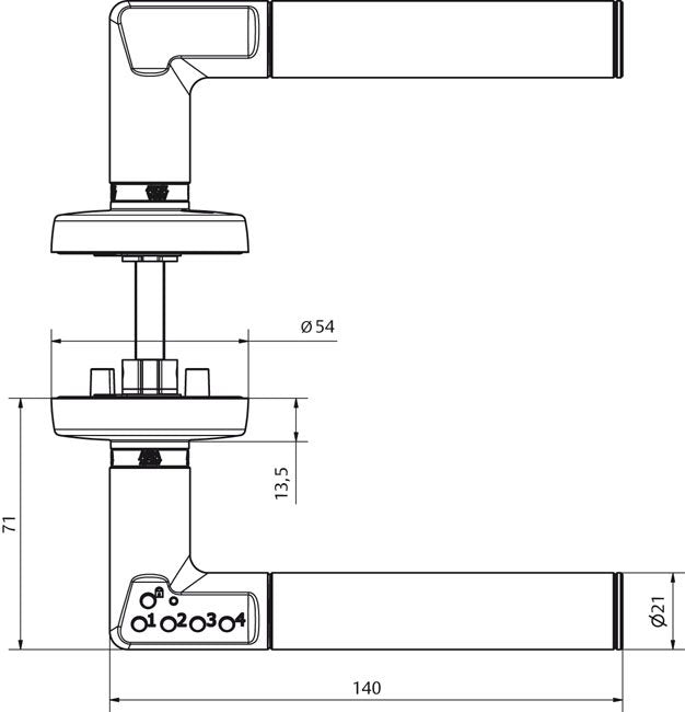 EAN 4042203418141 - Assa Abloy 492-08---11---7 picaporte Manilla sin llave Interior Diestra imagen 2