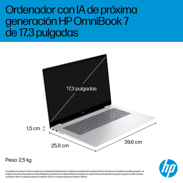 EAN 821844741849 - HP OmniBook 7 Laptop Next Gen AI 17-dc0001nsx Copilot+ PC Intel Core Ultra 5 226V Portátil 43,9 cm (17.3") imagen 6
