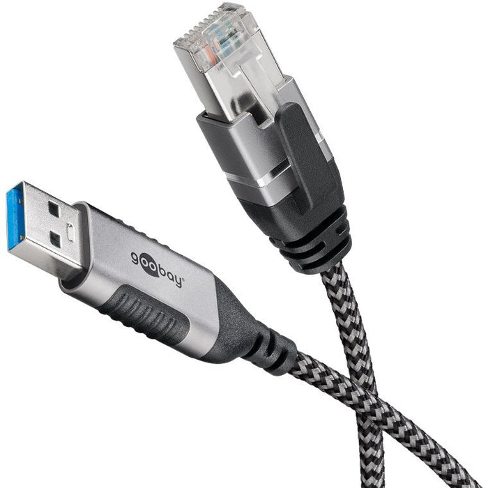 EAN 4040849743955 - Goobay 74395 cambiador de género para cable USB 3.0 type A RJ45 Negro, Plata imagen 2