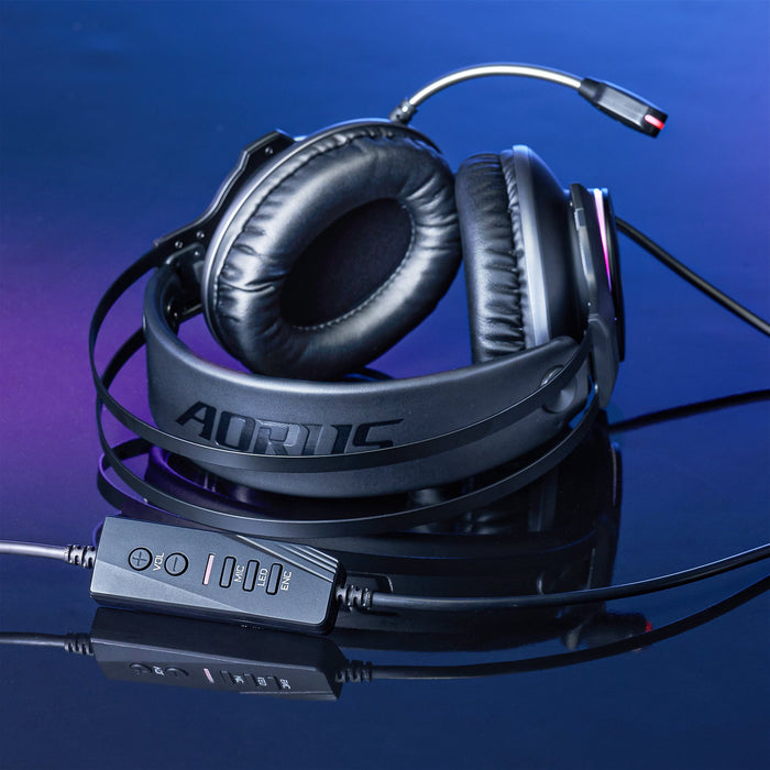 EAN 4719331551995 - GIGABYTE AORUS H1 auricular y casco Auriculares Alámbrico Diadema Juego USB tipo A Negro imagen 10