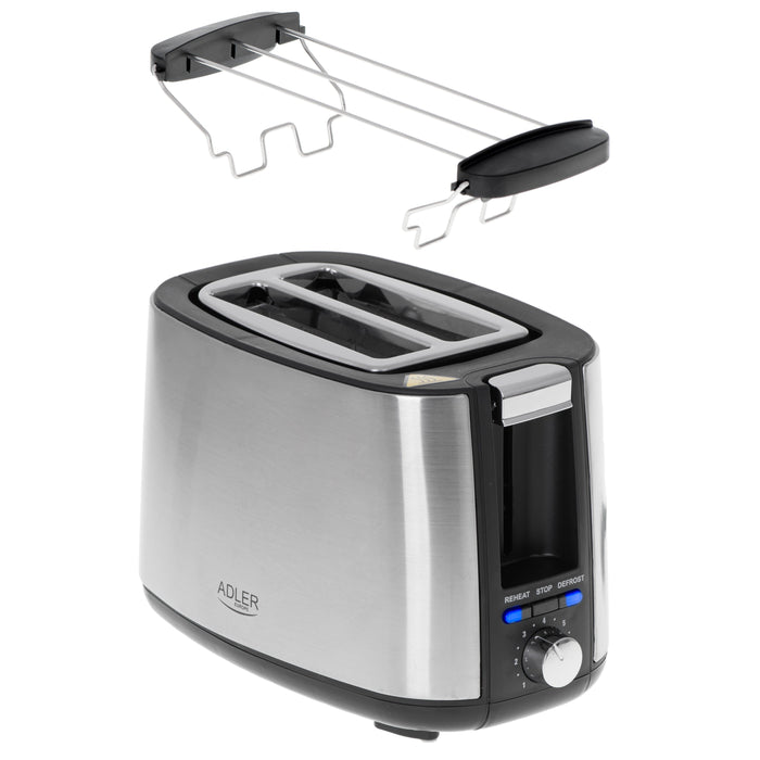 EAN 5903887802154 - Adler AD 3214 tostadora 7 2 rebanada(s) 900 W Plata imagen 6