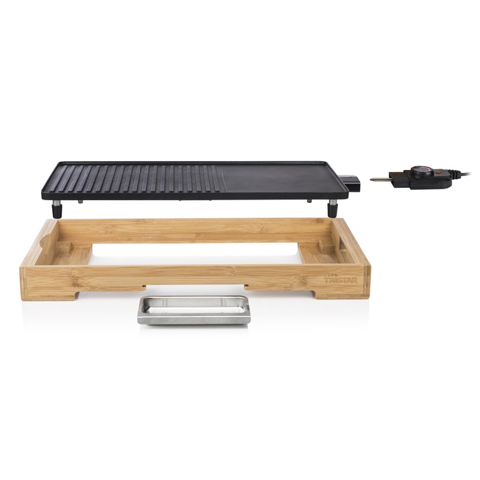 EAN 8713016053831 - Tristar BP-2641 barbacoa y parrilla al aire libre Mesa Eléctrico Bamboo, Negro 2200 W imagen 4