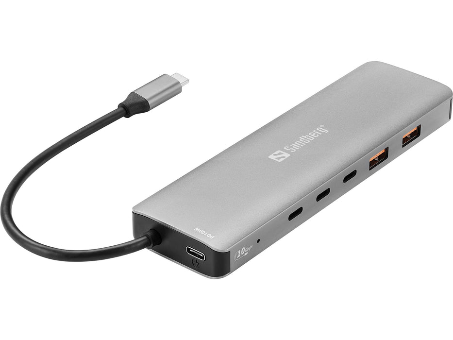 EAN 5705730136795 - Sandberg 136-79 base para portátil y replicador de puertos Alámbrico USB 3.2 Gen 2 (3.1 Gen 2) Type-C Gri imagen 3