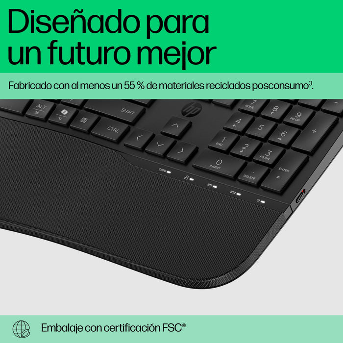 EAN 197498231747 - HP 680 Comfort Dual-Mode Keyboard teclado Hogar RF Wireless + Bluetooth Negro imagen 6
