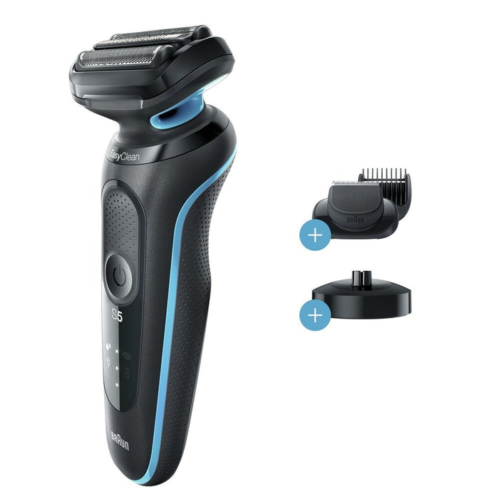 EAN 4210201241874 - Braun Series 5 50-M4500cs Máquina de afeitar de láminas Recortadora Negro, Azul imagen 2