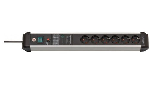 EAN 4007123677108 - Brennenstuhl 1391010601 base múltiple 5 m 6 salidas AC Interior Negro, Plata imagen 1