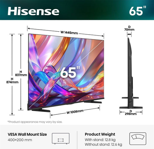 EAN 6942351431710 - Hisense 65E7S 165,1 cm (65") 4K Ultra HD Smart TV Wifi Negro 350 cd / m² imagen 2