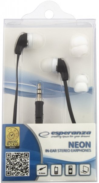 EAN 5901299904954 - Esperanza EH147K auricular y casco Auriculares Alámbrico Dentro de oído Música Negro imagen 2