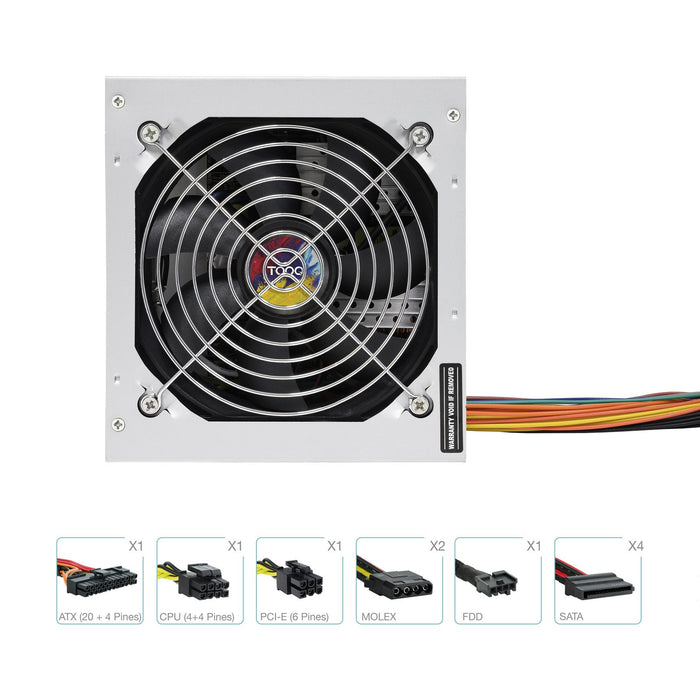 EAN 8433281010277 - TooQ TQAPOLO-550SP unidad de fuente de alimentación 550 W 20+4 pin ATX ATX Plata imagen 4