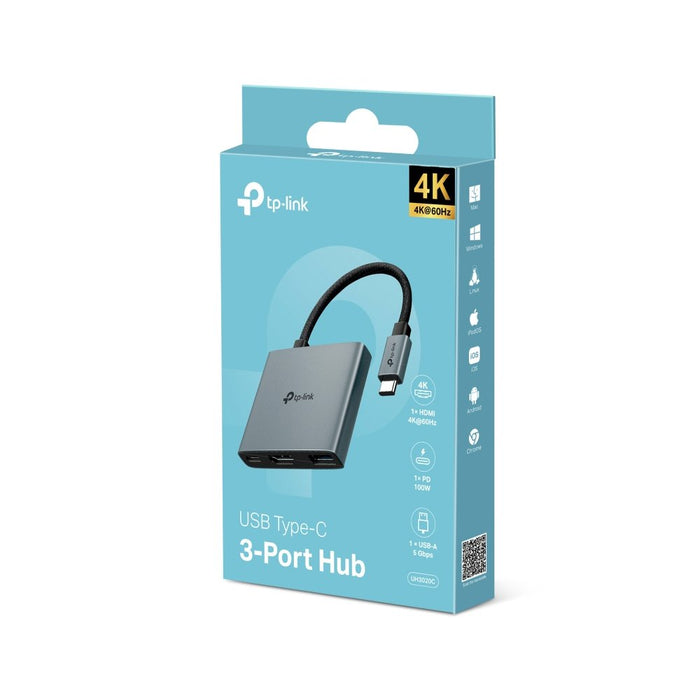 EAN 1210002600057 - TP-Link UH3020C hub de interfaz USB Tipo C 5000 Mbit/s Gris imagen 2