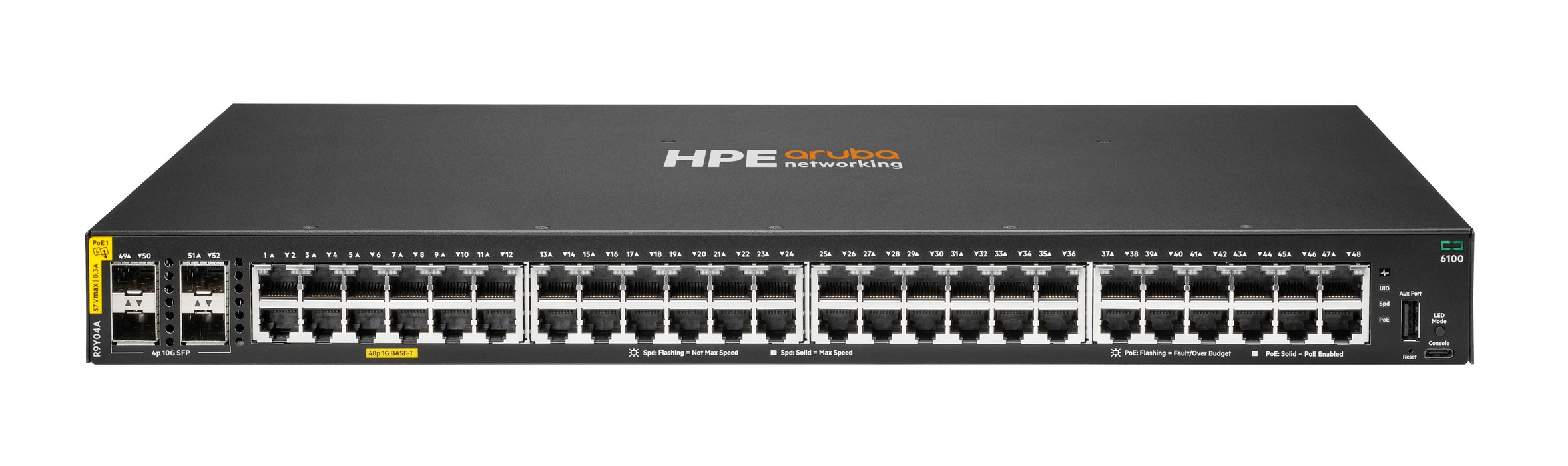 EAN 0190017611846 - HPE Aruba Networking CX 6100 48G Class4 PoE 4SFP+ 740W Switch imagen 1