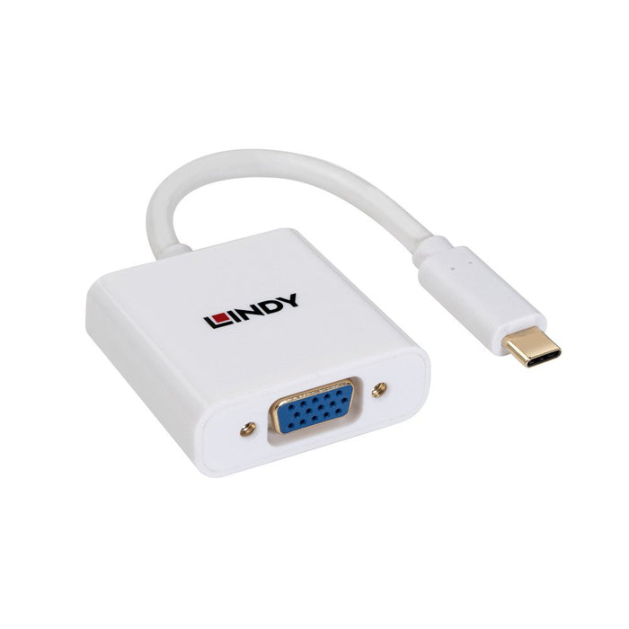 EAN 4002888434379 - Lindy 43437 adaptador de cable de vídeo 0,1 m USB Tipo C VGA (D-Sub) Blanco imagen 3