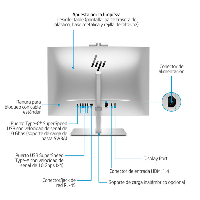EAN 0198415412294 - HP EliteOne 870 G9 Intel® Core™ i5 i5-14500 68,6 cm (27") 2560 x 1440 Pixeles Pantalla táctil PC todo en  imagen 4
