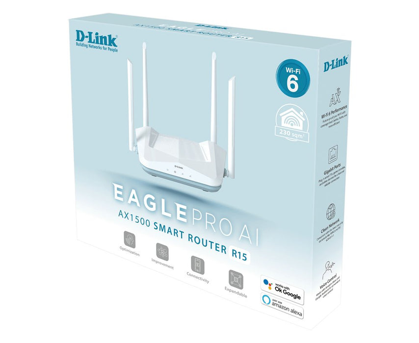 EAN 0790069459566 - D-Link EAGLE PRO AI AX1500 Smart Router router inalámbrico Gigabit Ethernet Doble banda (2,4 GHz / 5 GHz) imagen 4
