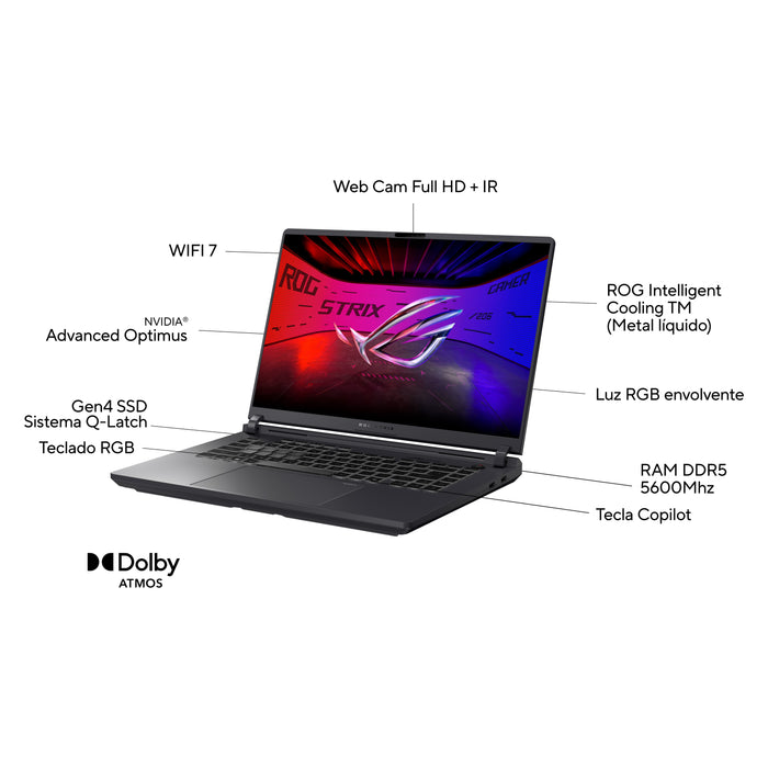 EAN 4711636009638 - ASUS ROG Strix G16 G615LP-S5006 40,6 cm (16") DDR5-SDRAM NVIDIA GeForce RTX 5070 Wi-Fi 7 (802.11be) Negro imagen 3