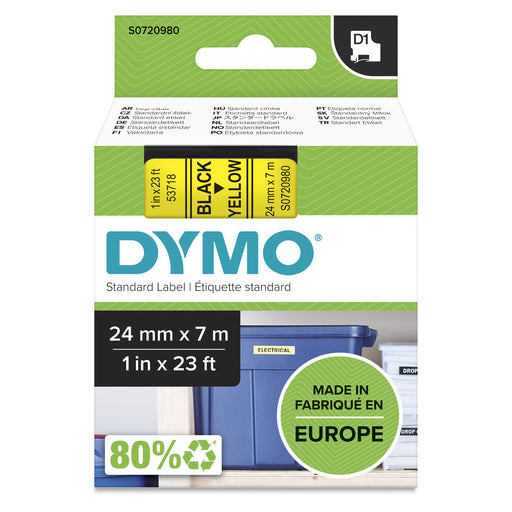 EAN 5411313537186 - DYMO D1 Standard - Black on Yellow - 24mm cinta para impresora de etiquetas Negro sobre amarillo imagen 2