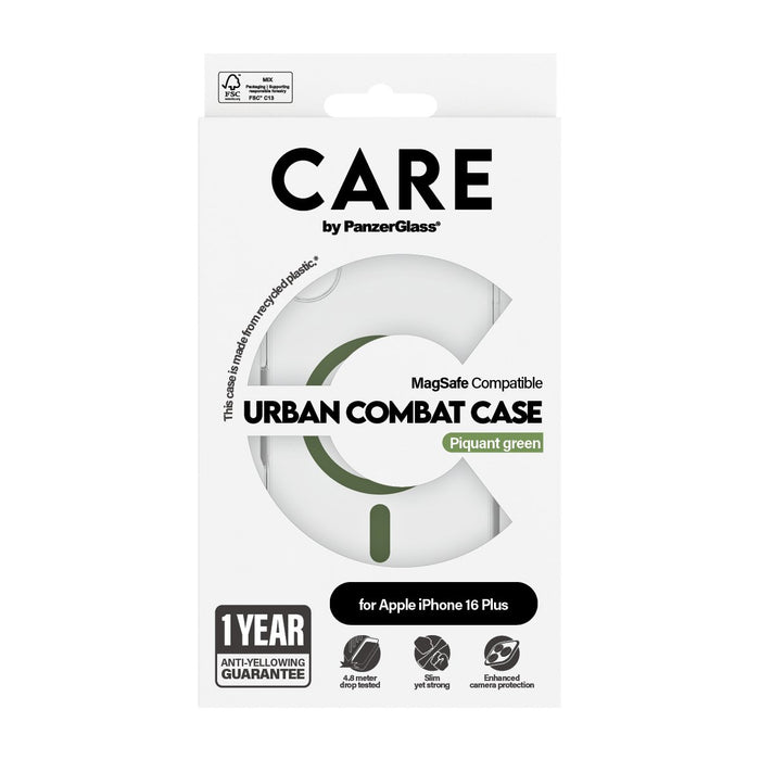 EAN 5715685004377 - PanzerGlass CARE™ by ® Urban Combat Case Transparent w. Green MagSafe iPhone 16 Plus funda para teléfono  imagen 3