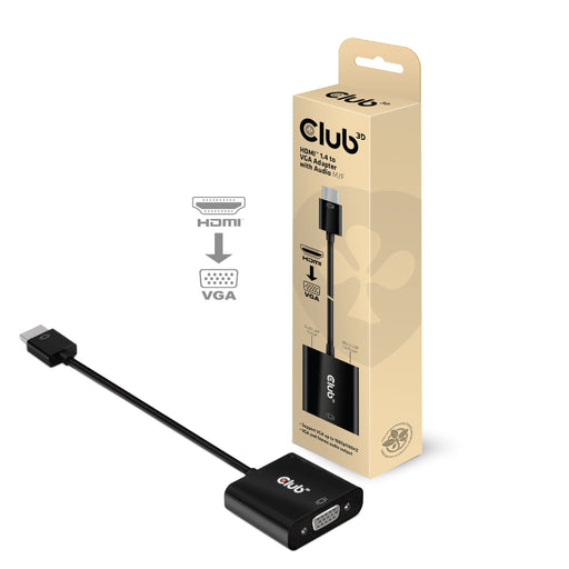 EAN 8719214471668 - CLUB3D CAC-1302 adaptador de cable de vídeo 0,5 m HDMI tipo A (Estándar) VGA (D-Sub) Negro imagen 2