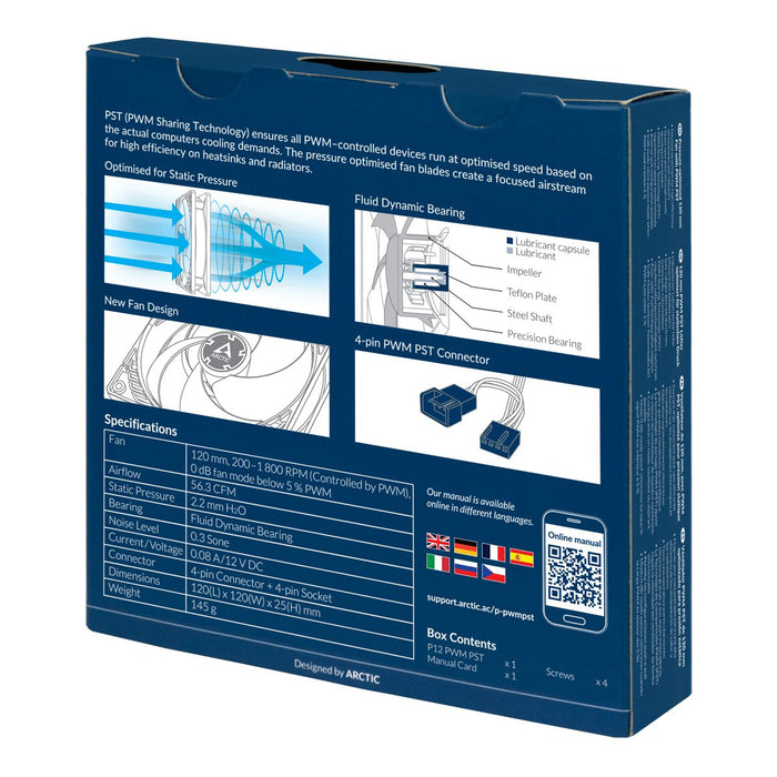 EAN 4895213701341 - ARCTIC P12 PWM PST Carcasa del ordenador Ventilador 12 cm Transparente, Blanco imagen 6