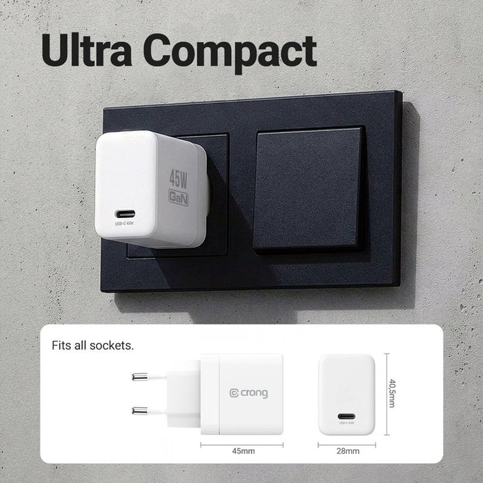 EAN 5904310706308 - Crong CRGGN1C45WHI cargador de dispositivo móvil Auriculares, Portátil, Batería portátil, Smartphone, Rel imagen 7