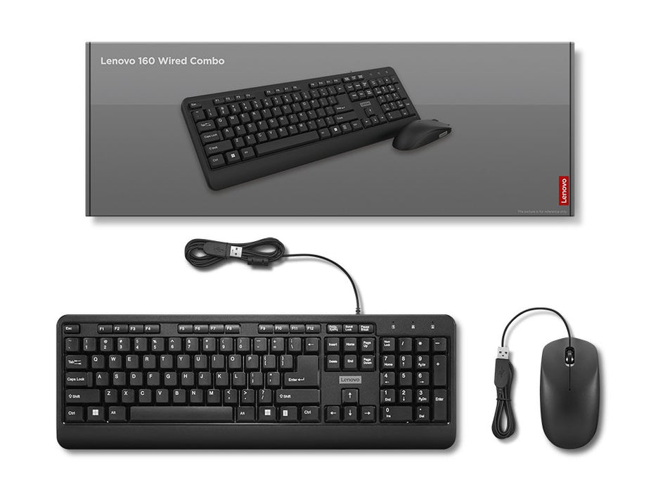 EAN 0195892084112 - Lenovo 160 teclado Ratón incluido Hogar / Oficina USB Inglés de EE. UU. Negro imagen 5