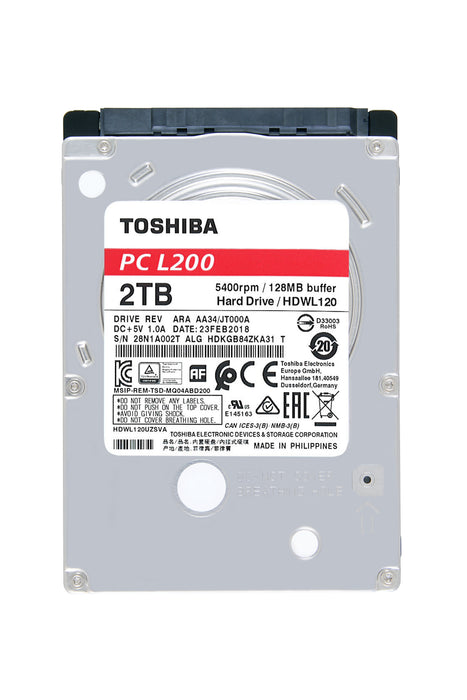 EAN 4547808810746 - Toshiba L200 disco duro interno 2 TB 5400 RPM 128 MB 2.5" Serial ATA III imagen 4