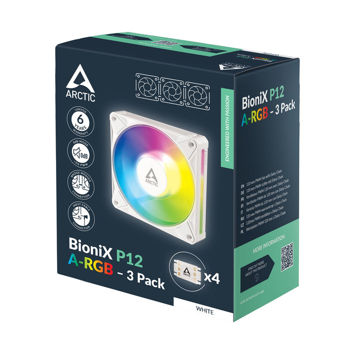 EAN 4895265001062 - ARCTIC BioniX P12 A-RGB Carcasa del ordenador Ventilador 12 cm Blanco 3 pieza(s) imagen 10
