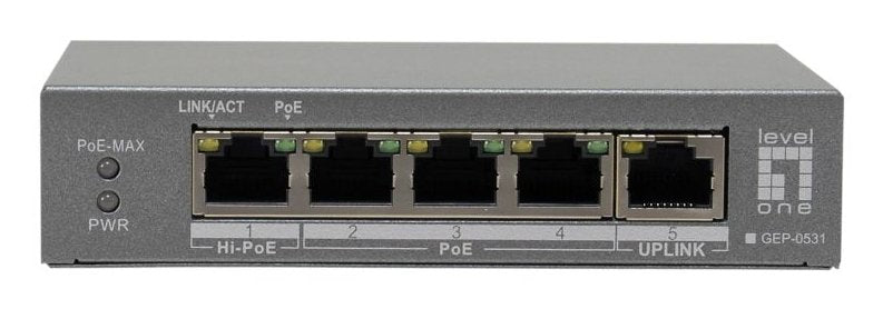 EAN 4015867241103 - LevelOne GEP-0531 switch No administrado L2 Gigabit Ethernet (10/100/1000) Energía sobre Ethernet (PoE) M imagen 1