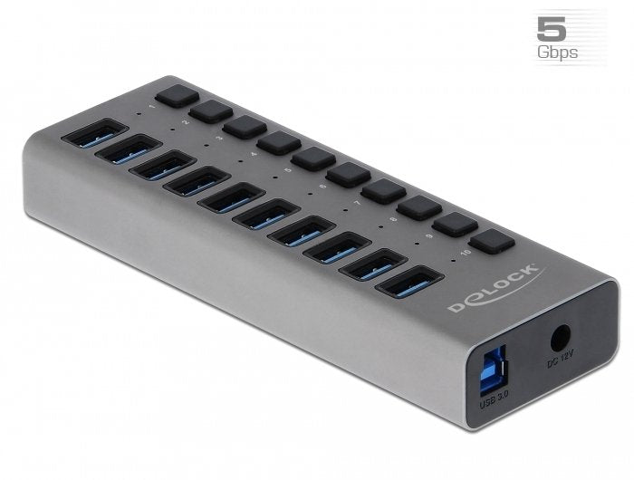 EAN 4043619636709 - DeLOCK 63670 hub de interfaz USB 3.2 Gen 1 (3.1 Gen 1) Type-B 5000 Mbit/s Gris imagen 1