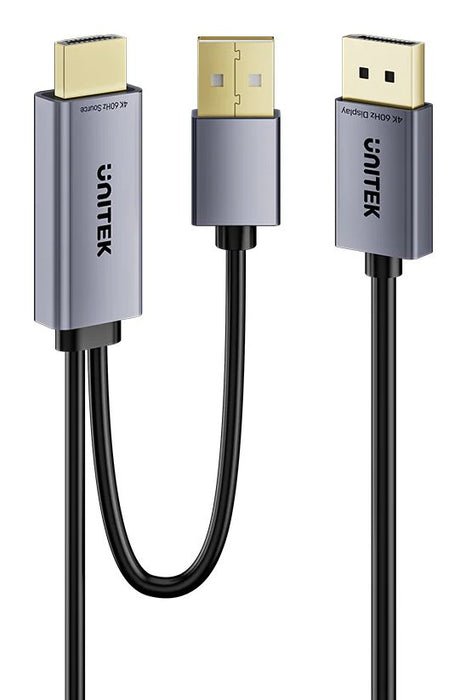 EAN 4894160059482 - UNITEK V1714AGY01 adaptador de cable de vídeo 1,8 m DisplayPort HDMI Gris Oscuro imagen 1